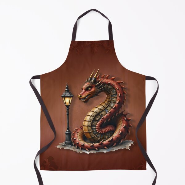 Item preview, Steampunk Dragon next to a vintage street lamp designed and sold by nicky2342.