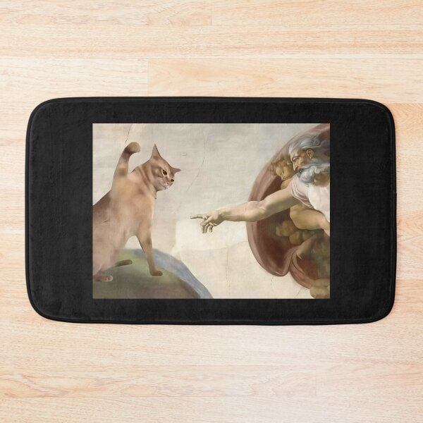 Item preview, Funny Cat Parody of Classical Painting – Creation Meme Artwork designed and sold by thesnakeater.