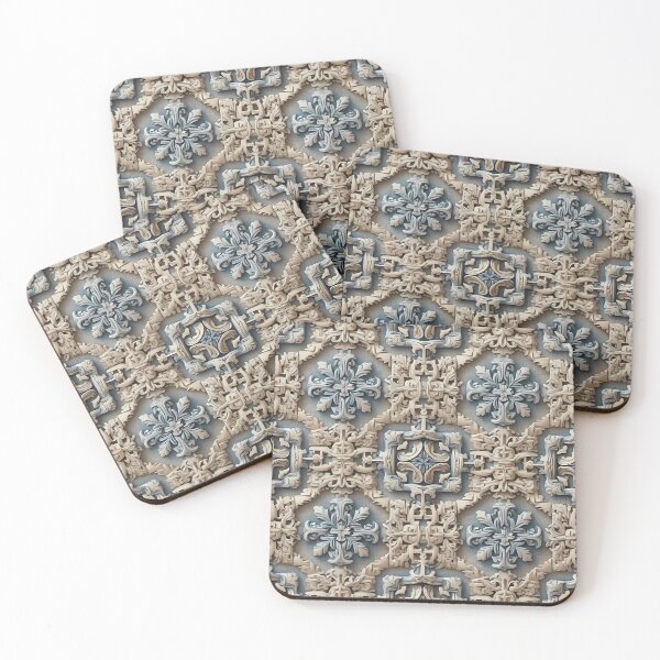 Item preview, Beige Blue, Flower Leave Motif, Regular Repeated Tiles Pattern Textures designed and sold by Digital-Davinci.