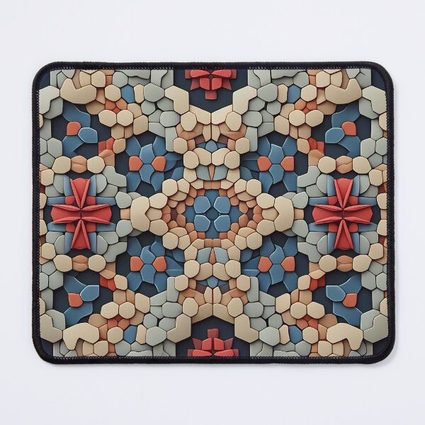 Item preview, ,Multicolor, Beige Brown Blue Red, Hexagon Shapes, Regular Repeated Tiles Pattern Textures designed and sold by Digital-Davinci.