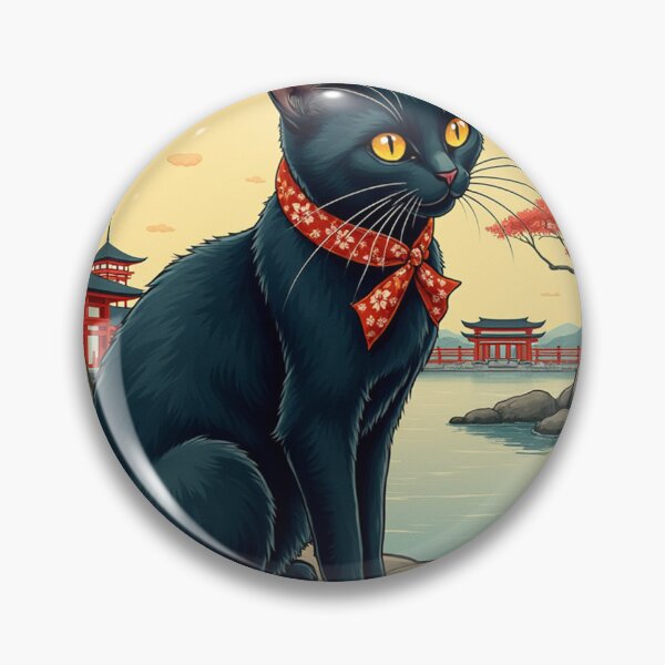Item preview, japanese nippon black vintage cat stamp designed and sold by Atlantico54.