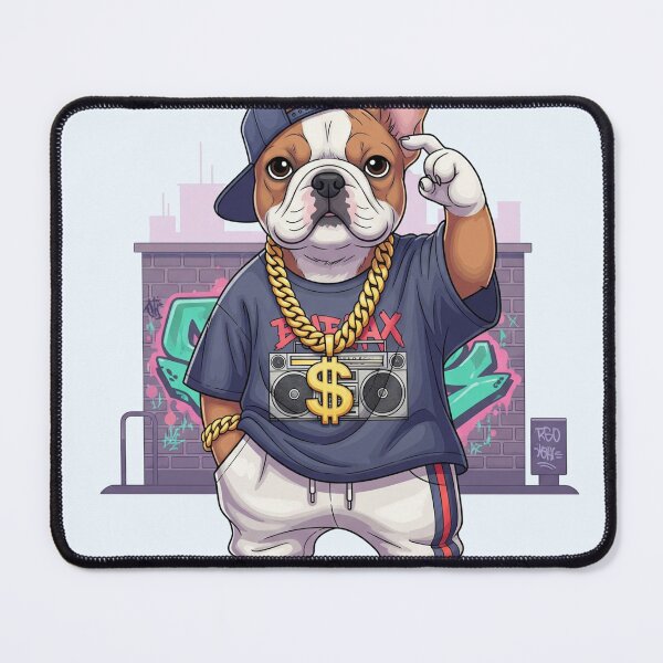 Item preview, Frenchie Swag Rapper Dog designed and sold by EsenciaZen.