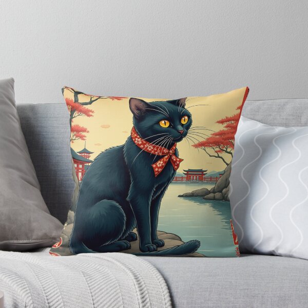 Item preview, japanese nippon black vintage cat stamp designed and sold by Atlantico54.