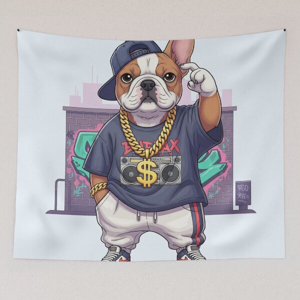 Item preview, Frenchie Swag Rapper Dog designed and sold by EsenciaZen.