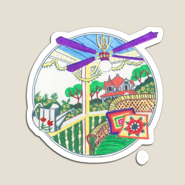 Country rattan chair on a terrace Magnet