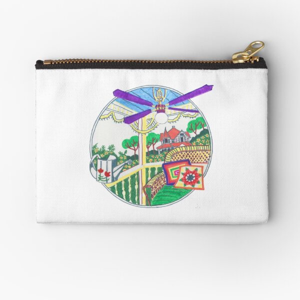 Country rattan chair on a terrace Zipper Pouch