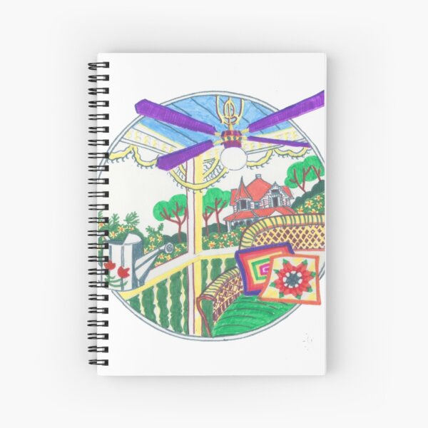 Country rattan chair on a terrace Spiral Notebook