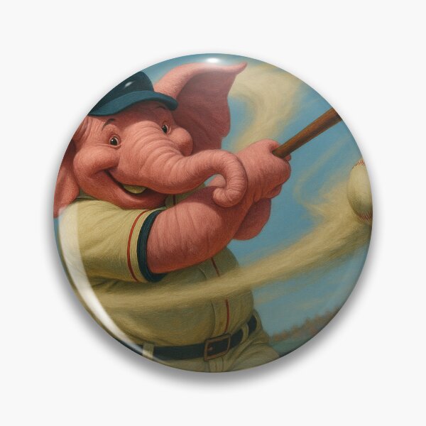 Item preview, pink elephant, funny baseball player designed and sold by Mauswohn.