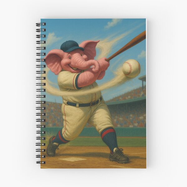 Item preview, pink elephant, funny baseball player designed and sold by Mauswohn.