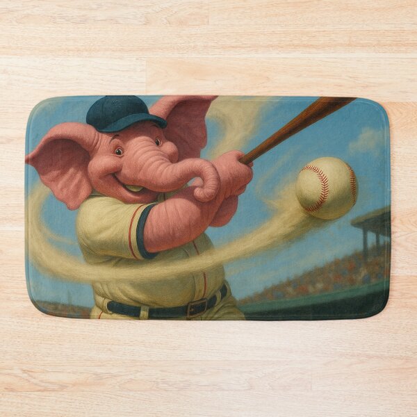 Item preview, pink elephant, funny baseball player designed and sold by Mauswohn.