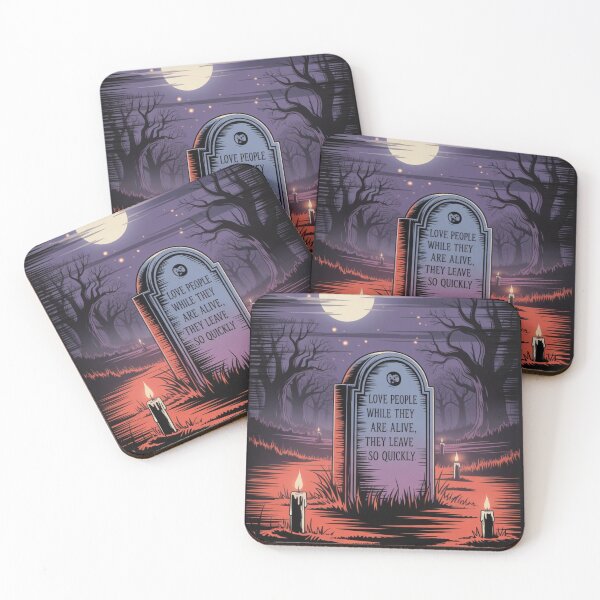 Item preview, Love People While They Are Alive – Gothic Halloween Quote Poster designed and sold by RAKO13.