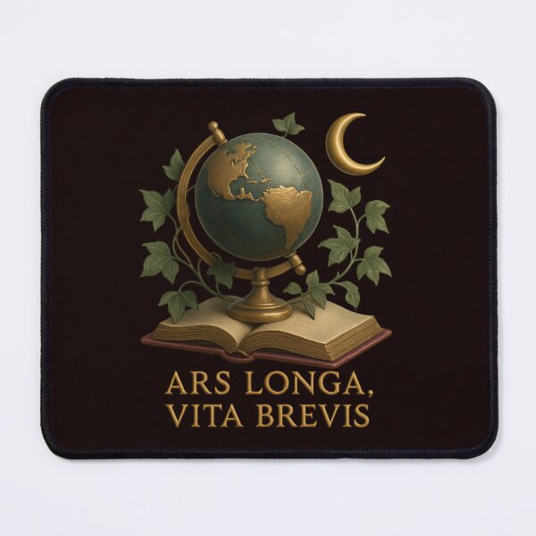 Item preview, Ars Longa, Vita Brevis — 3D Dark Academia Globe Design designed and sold by Tadeusz1.