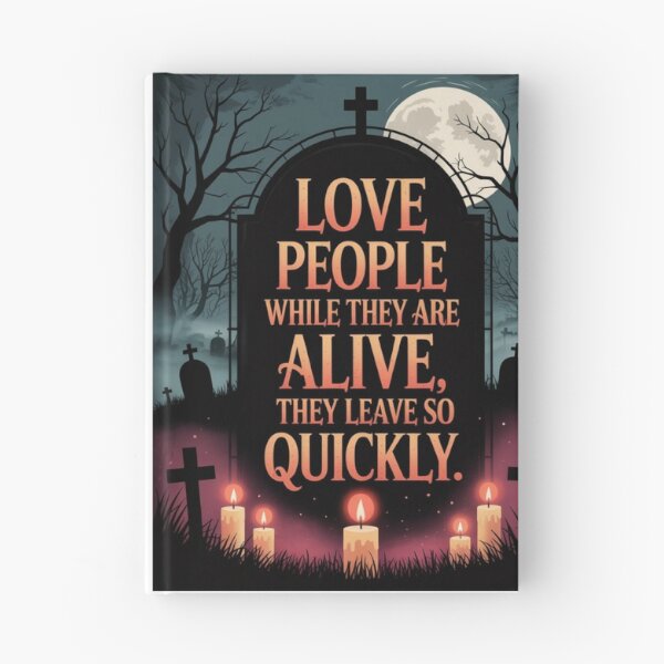 Item preview, Love People While They Are Alive – Gothic Halloween Quote Poster designed and sold by RAKO13.