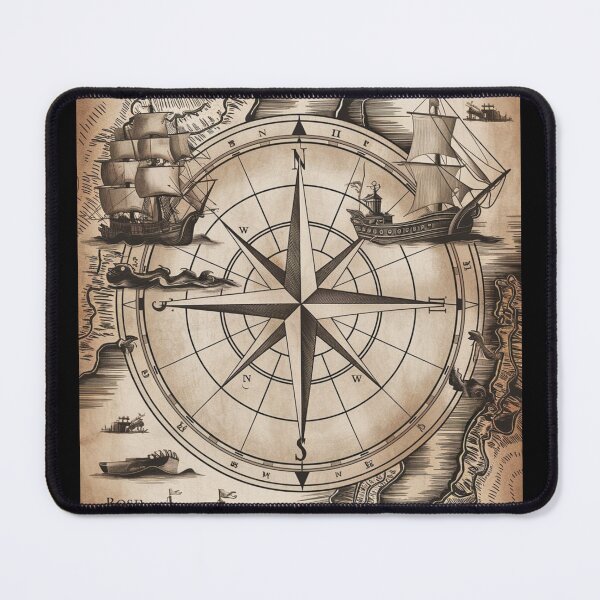 Item preview, Antique Nautical Map with Ships and Monsters designed and sold by Shop9999.
