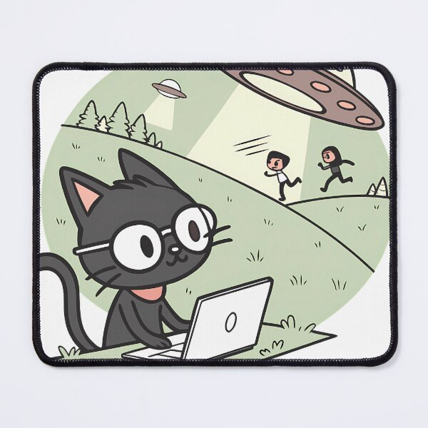 Item preview, Alien Cat Selfie With Alien UFO kidnapping human Funny Cat Gifts For Men Women Sticker designed and sold by RAZ1995.