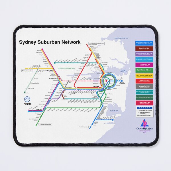 Item preview, Sydney Rail Network Map (1998 CityRail Colours) designed and sold by CrossingLights.