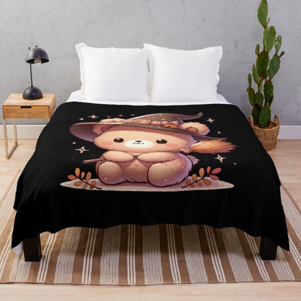 Item preview, Kawaii Witch Bear with Broomstick Art - Cute Halloween Autumn Magic Design designed and sold by NSB-Design.
