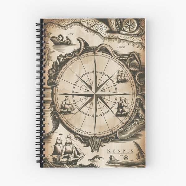Item preview, Vintage Nautical Map with Ships and Monsters designed and sold by Shop9999.