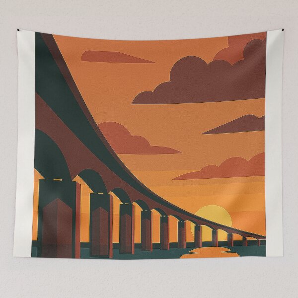 Item preview, The Ile de Ré Bridge at dusk designed and sold by SitesDeFrance.