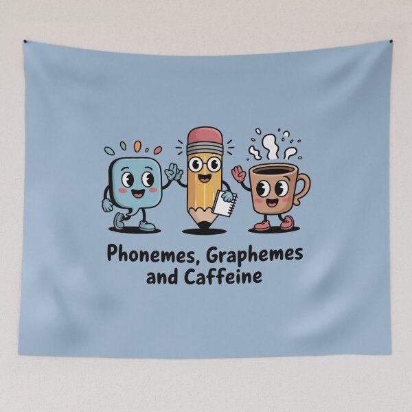 Item preview, Phonemes, Graphemes and Caffeine – Funny Linguistics Design designed and sold by ByBryteG.