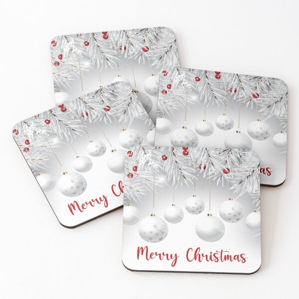 Item preview, Merry Christmas With White Decoration And Berries designed and sold by hurmerinta.
