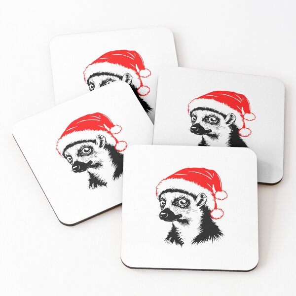 Item preview, Ring-tailed Lemur in Christmas Hat designed and sold by JollyCritters.