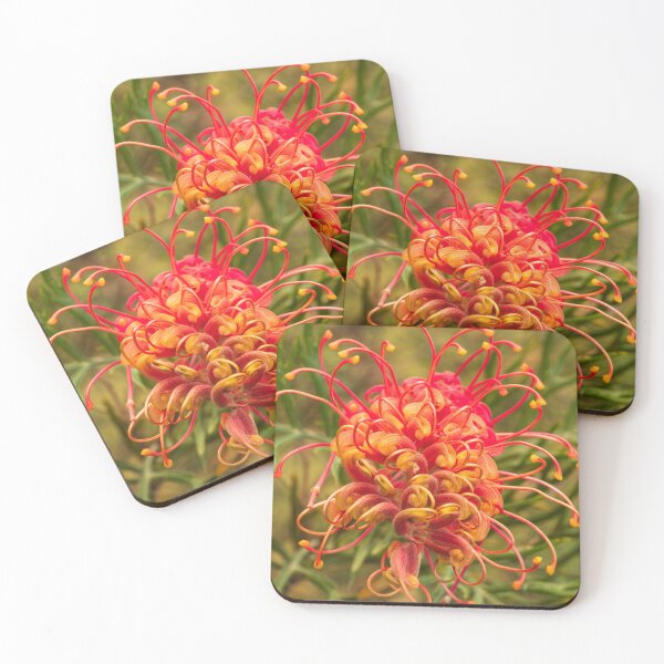 Item preview, red yellow grevillea designed and sold by Esther Frieda.