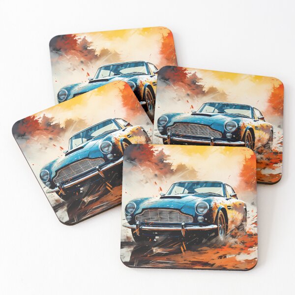 Item preview, Golden Autumn Leaves Swirl Around This Classic Vintage Car designed and sold by RevUpDesign.
