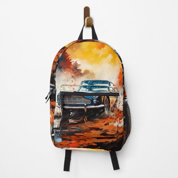 Item preview, Golden Autumn Leaves Swirl Around This Classic Vintage Car designed and sold by RevUpDesign.