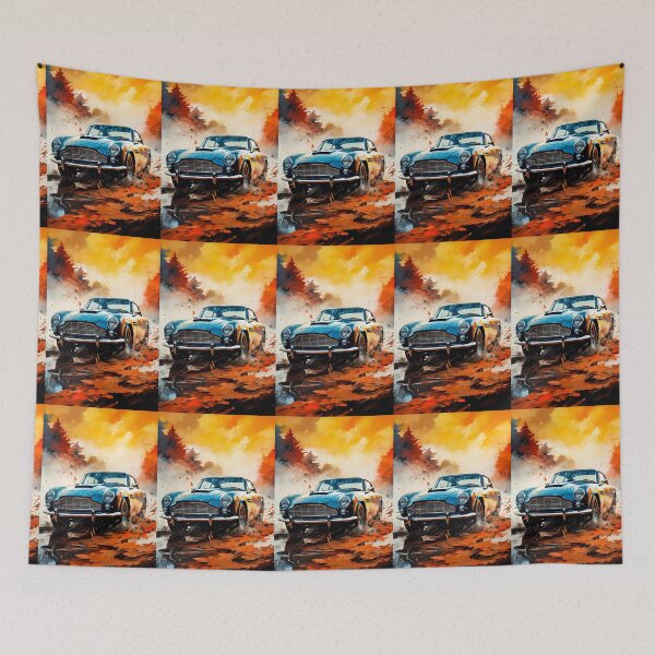 Item preview, Golden Autumn Leaves Swirl Around This Classic Vintage Car designed and sold by RevUpDesign.
