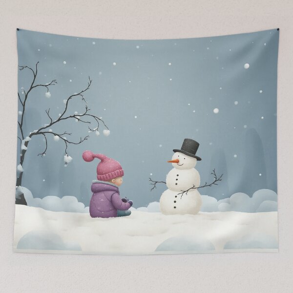Item preview, Magical Winter Moment with a Snowman designed and sold by Whimsical Hug.