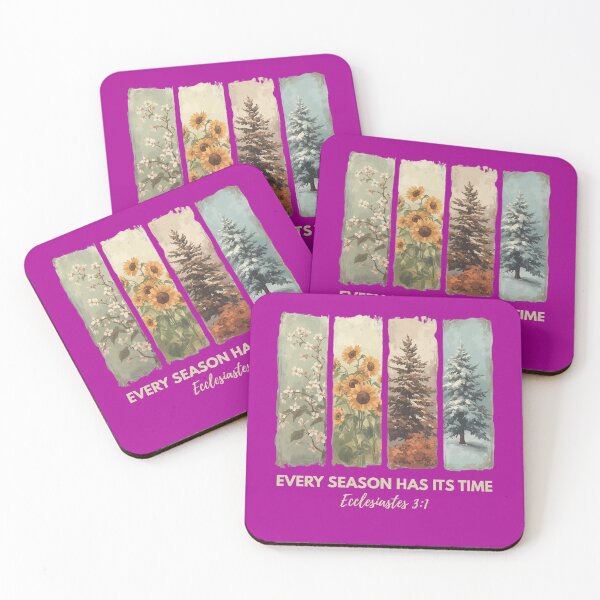 Item preview, Every Season Has Its Time – Ecclesiastes 3:1 Christian Bible Verse | Four Seasons Nature Floral Rustic Wall Art designed and sold by AmenAlways.