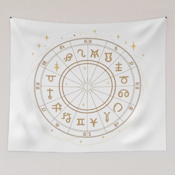 Item preview, Gold Zodiac Wheel Astrology designed and sold by MysticMonste.