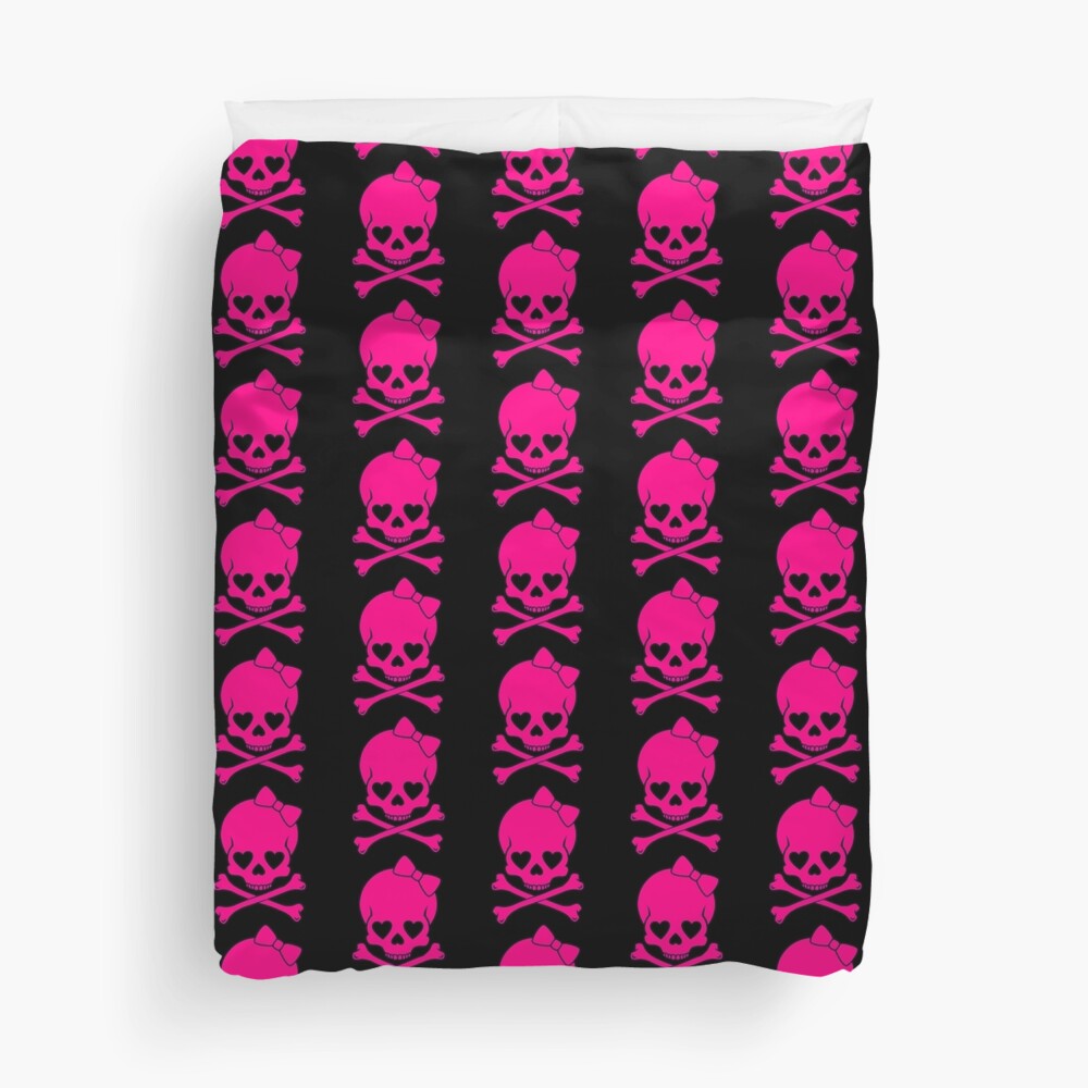 Discover Pink Skull Duvet Cover