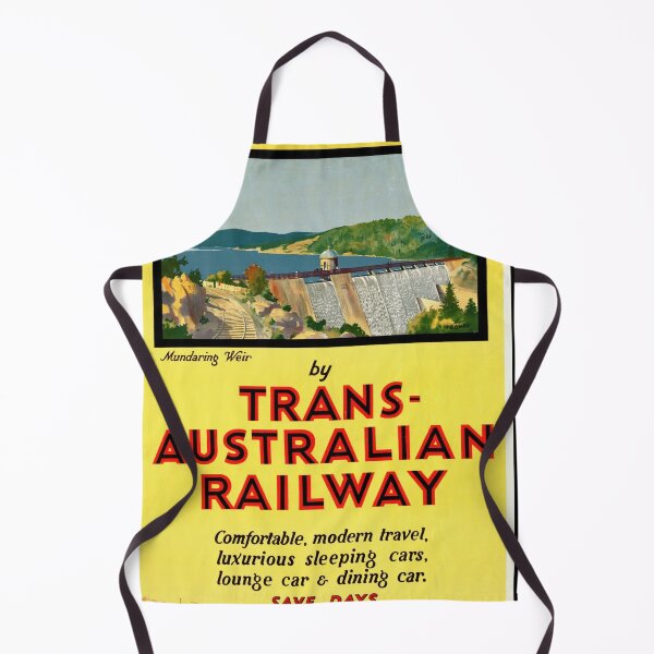 Item preview, Vintage Trans-Australian Railway Travel Poster | Western Australia Adventure | Mundaring Weir Illustration | Historic Rail Journey designed and sold by artofuniverse.