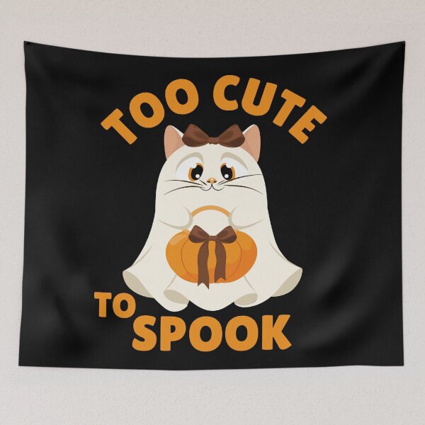 Item preview, Too Cute To Spook Cute Halloween Cat Ghost designed and sold by Art-of-Rory.