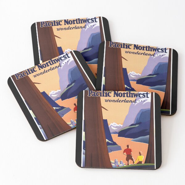 Item preview, Vintage Pacific Northwest Travel Poster | Art Deco Style Scenic Adventure | Mid-Century Train Tourism Wall Art Print designed and sold by artofuniverse.
