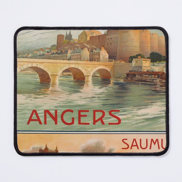 Item preview, Vintage Anjou Travel Poster | Angers Saumur Art | Chemin de Fer d'Orléans Railway | Classic French Countryside Print designed and sold by artofuniverse.