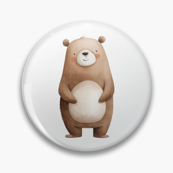Item preview, Adorable Smiling Brown Bear Illustration designed and sold by Art of Ngu.