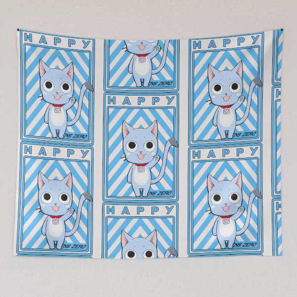 Item preview, Happy Waving Blue Cat Smiling Feline Art Design designed and sold by TracyTout.