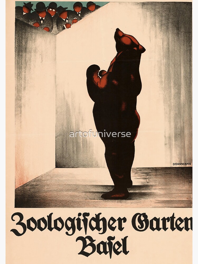 Vintage Basel Zoo Poster | 1912 Burkhard Mangold Art | Antique