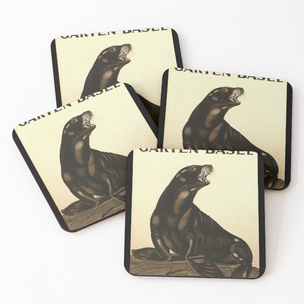 Item preview, Vintage Basel Zoo Poster | Early 20th Century Seal Art | Art Nouveau Lithograph | Swiss Zoo History | Realistic Wildlife Illustration designed and sold by artofuniverse.