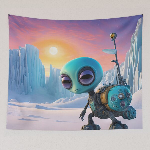 Item preview, Alien exploring the Antarctic designed and sold by Colin Bentham.