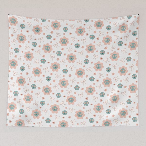 Item preview, Retro Halloween Floral Skull Pattern designed and sold by Julza Art.