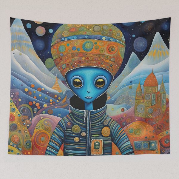 Item preview, Alien exploring the Antarctic designed and sold by Colin Bentham.