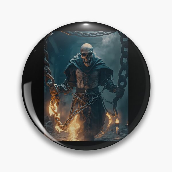 Item preview, Ang ry Skele ton with a chain around its neck a full body   designed and sold by Isabellabentl.