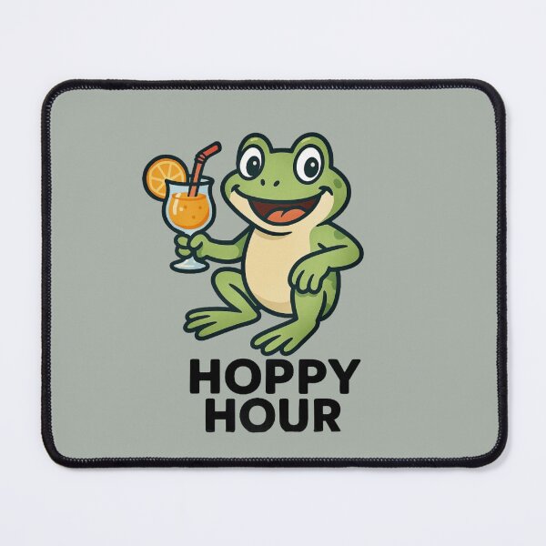 Item preview, Hoppy Hour - Funny Frog with Cocktail designed and sold by Myra365Art.