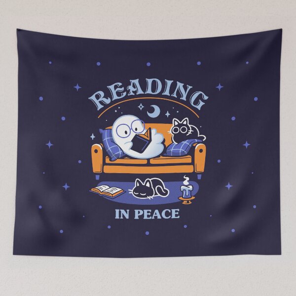 Item preview, Ghost Reading in Peace – Spooky Bookworm designed and sold by Snouleaf.