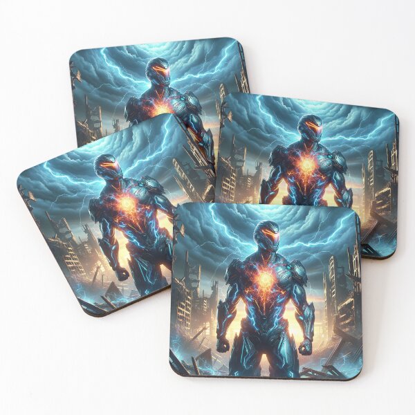 Item preview, Futuristic armored superhero designed and sold by Space Bear Cabin Studio.