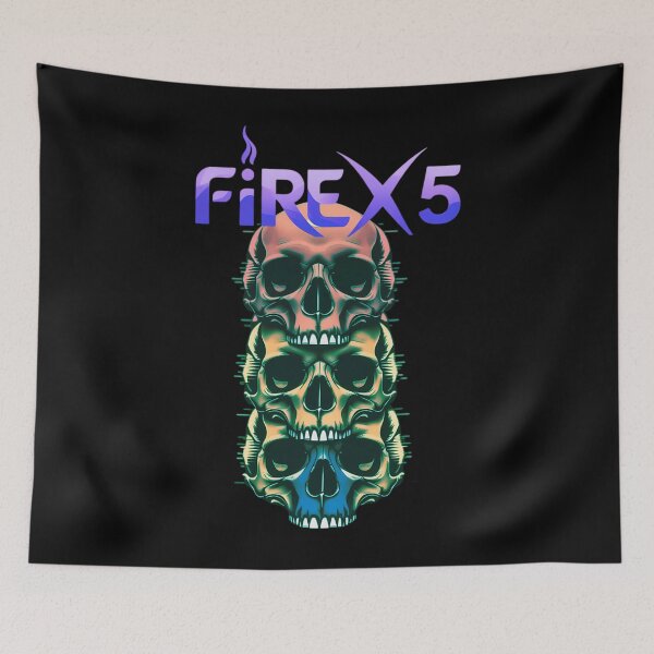 Item preview, Fire X 5 Band Stacked Skulls Rock Band Music Concert designed and sold by JamiBin.
